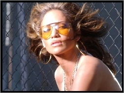 Jennifer Lopez, żółte Okulary