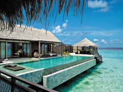 Malediwy, Hotelowy, Domek, Morze, Basen