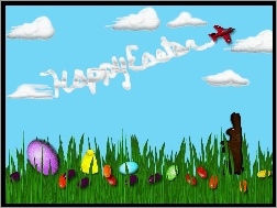 samolot, jajeczka, Wielkanoc, zajączek