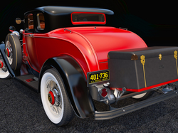 1932, Zabytkowy, Czerwony, Ford Coupe Deluxe