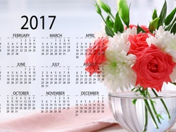 2017, Bukiet kwiatów, Kalendarz