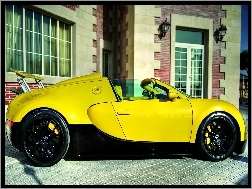 Grand, Żółty, Bugatti, Veyron, Sport, 2012, 16, Budynek, 4