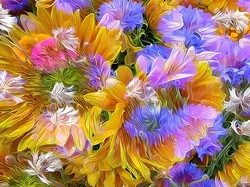 Kwiaty, Abstrakcja, Kolorowe
