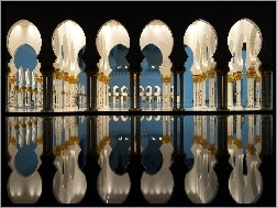 Abu Dhabi, Wnętrze, Meczet, Odbicie