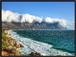 Południowa Afryka, Chmury, Góry, Morze, Kogel Bay