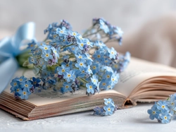 Książka, Niezapominajki, Grafika AI