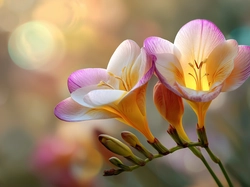 Kwiaty, Frezje, Grafika AI