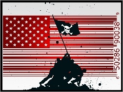 żołnierze, Amerykańska, flaga