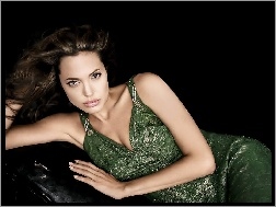 Angelina Jolie, zielona suknia