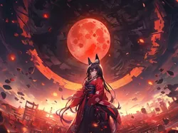 Dziewczyna, Księżyc, Planeta, Anime