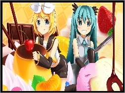 Anime, Owoce, Słodycze, Dziewczyny, Manga