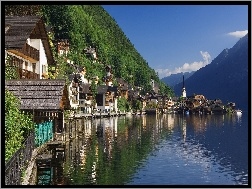 Austria, Domki, Góry, Drzewa
