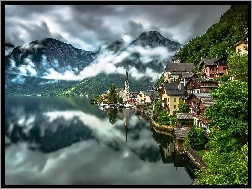 Austria, jezioro, Góry, Hallstatt
