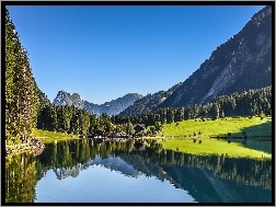 Austria, Lasy, Jezioro, Góry, Tyrol