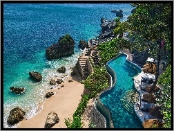Bali, Basen, Plaża, Morze, Lato