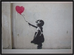 Banksy, Balonik, Dziewczynka, Graffiti