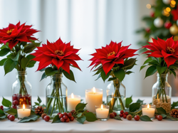 Gwiazda betlejemska, Butelki, Świece, Dekoracja