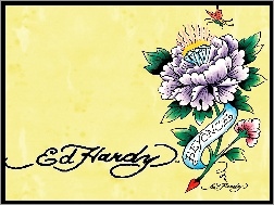 motyl, Ed Hardy, rysunek, beyonce, kwiat