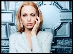 biała koszula, Angelina Jolie, jasne włosy