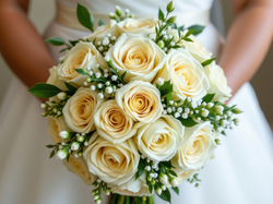 Róże, Bukiet kwiatów, Białe