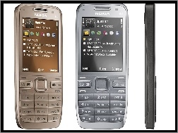 Bok, Srebrna, Szara, Nokia E52, Czarna