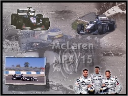 McLaren, bolid, spojler, kask , opony, Formuła 1, koła