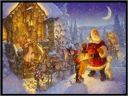 Boże Narodzenie, Mikołaj, Renifery