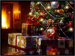 Święta, Prezenty, Choinka, Boże Narodzenie
