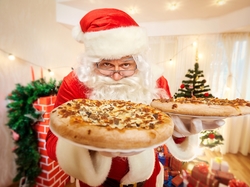 Boże Narodzenie, Mikołaj, Święty, Pizza