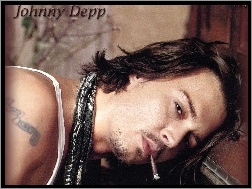 brązowe włosy, Johnny Depp, cygaro
