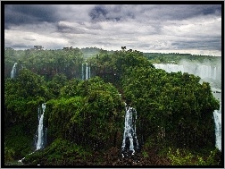 Brazylia, Lasy, Iguazu, Wodospady, Niebo