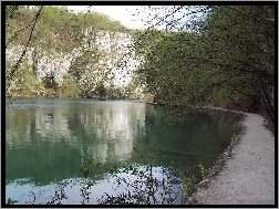 brzeg, jezioro, Góry, chodnik