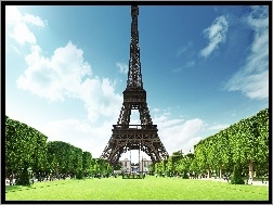 Paryż, Budynek, Konstrukcja, Francja, Wieża Eiffla, Budowla