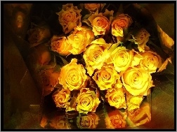 Róże, Bukiet, Żółte