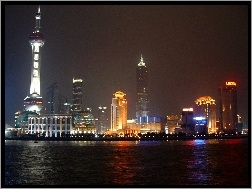 Chiny, Miasta, Panorama, Szanghai