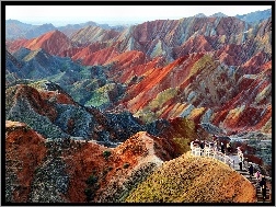 Chiny, Góry, Kolorowe, Zhangye Danxia
