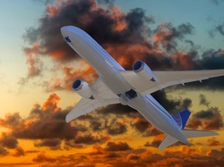 Chmury, Grafika 2D, Samolot Pasażerski