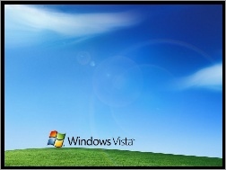 chmury, microsoft, Windows Vista, łąka