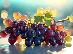 Bokeh, Ciemne, Winogrona, Grafika, Owoce