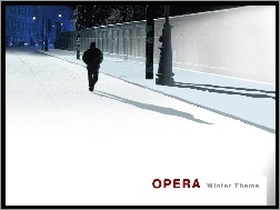 cień, zima, mężczyzna, Opera, śnieg