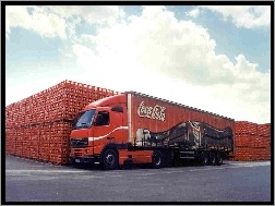 Coca-Cola, Dostawcza, Ciężarówka, Skrzynki