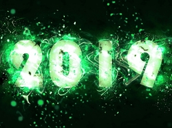Cyfry, 2019, Nowy Rok, Zielone