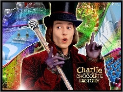 bajka, Johnny Depp, Charlie And The Chocolate Factory, cylinder