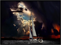 Jacht, Czarne, Chmury
