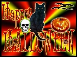 Halloween, czarny kot