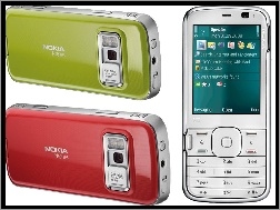 Czerwona, Srebrna, Nokia N79, Zielona