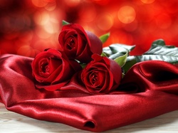 Tkanina, Czerwone, Róże