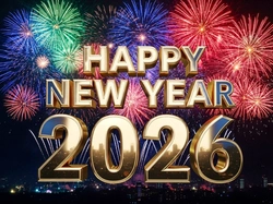 Fajerwerki, Nowy Rok, Data, Grafika, 2026