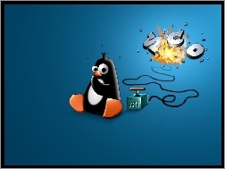 detonator, grafika, Linux, pingwin