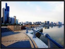 Dhabi, Panorama, Nabrzeże, Morze, Abu